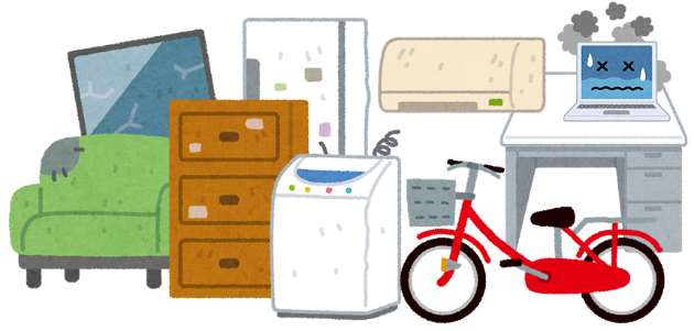 冷蔵庫・ピアノ・ベッドなどのイラスト